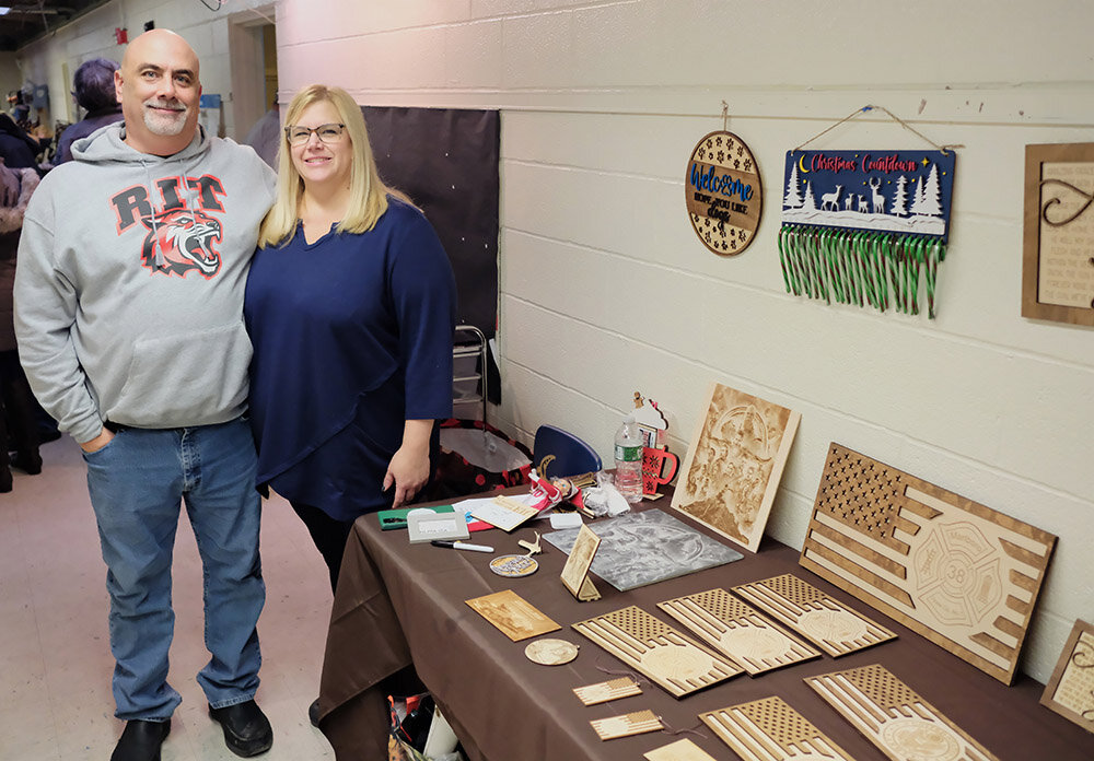 Steve and Kim, of Woj’s Wood Shop, provided many types of carved wooden pieces for the public